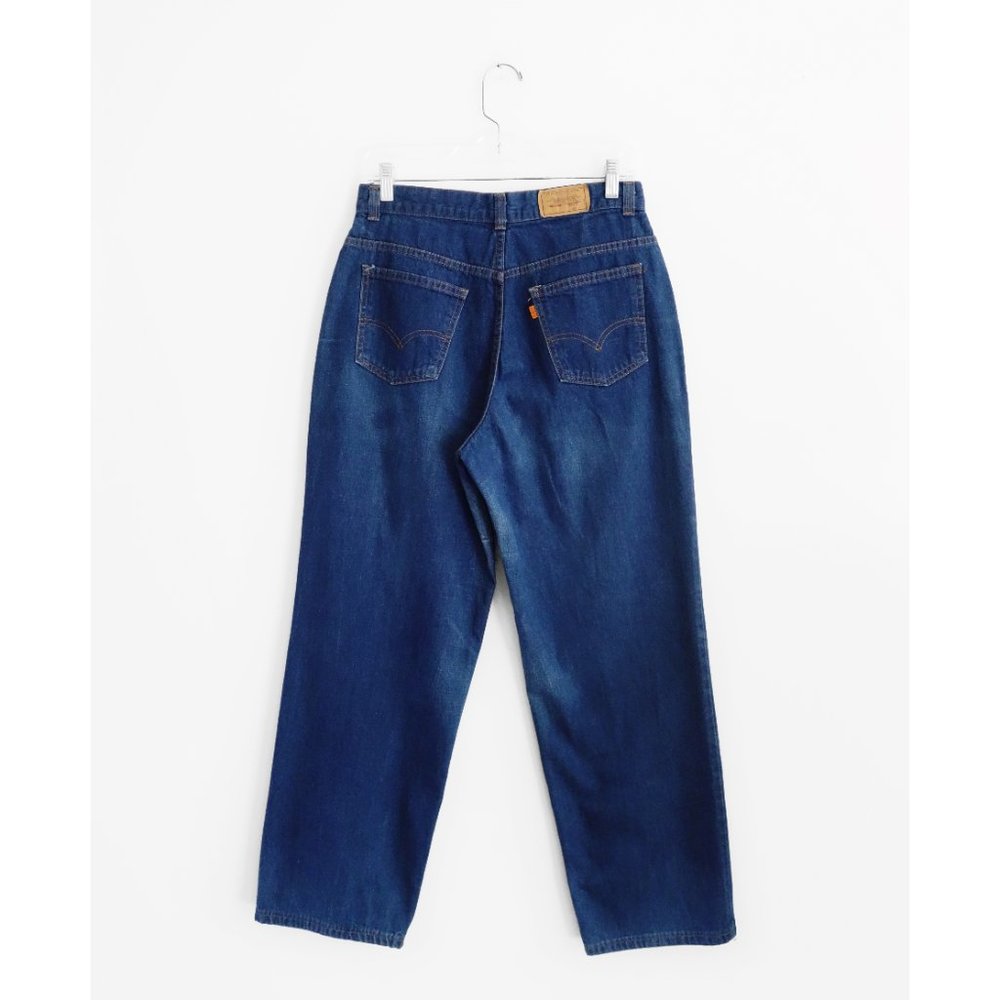 Vtg 70s Levi's Orange Tab Blue High Waist Straight Wide Leg Jeans 29 30 8 10 - Picture 2 of 10